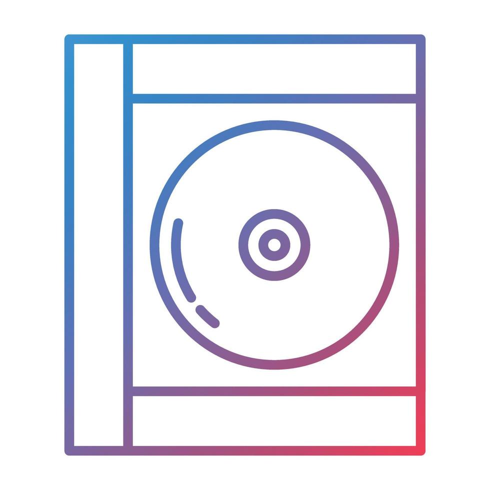 icono de gradiente de línea de disco compacto vector