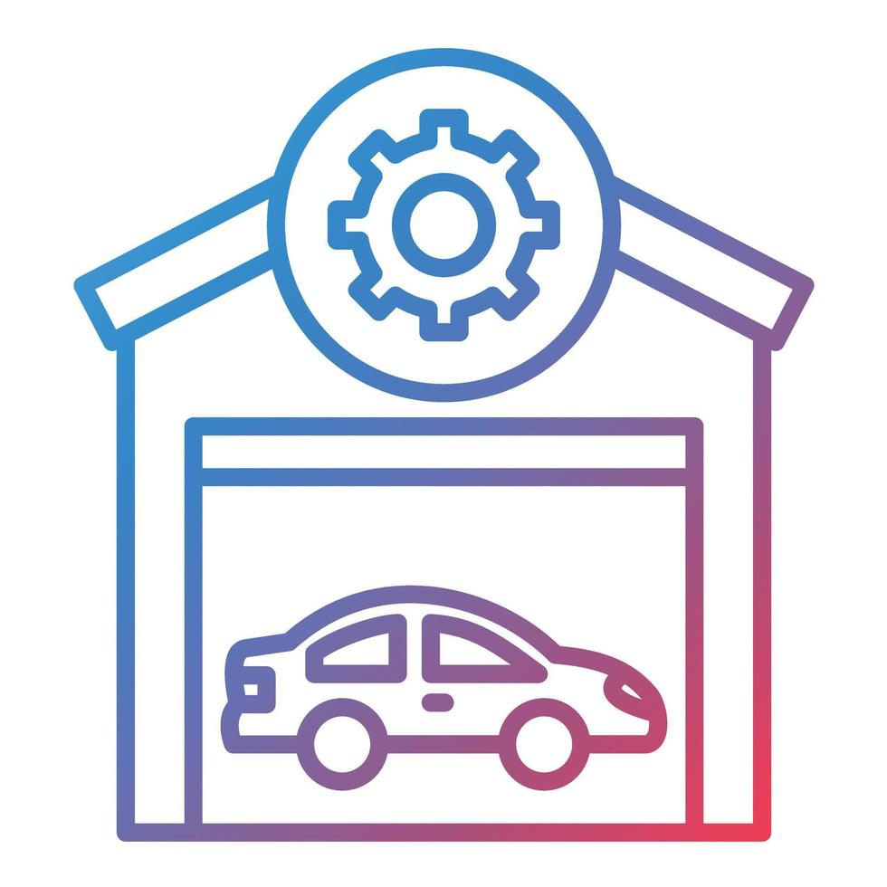 Service Station Line Gradient Icon vector