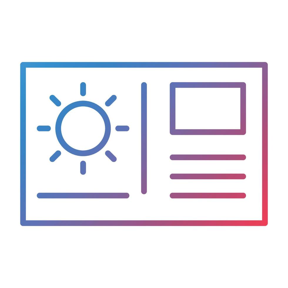 Postcard Line Gradient Icon vector