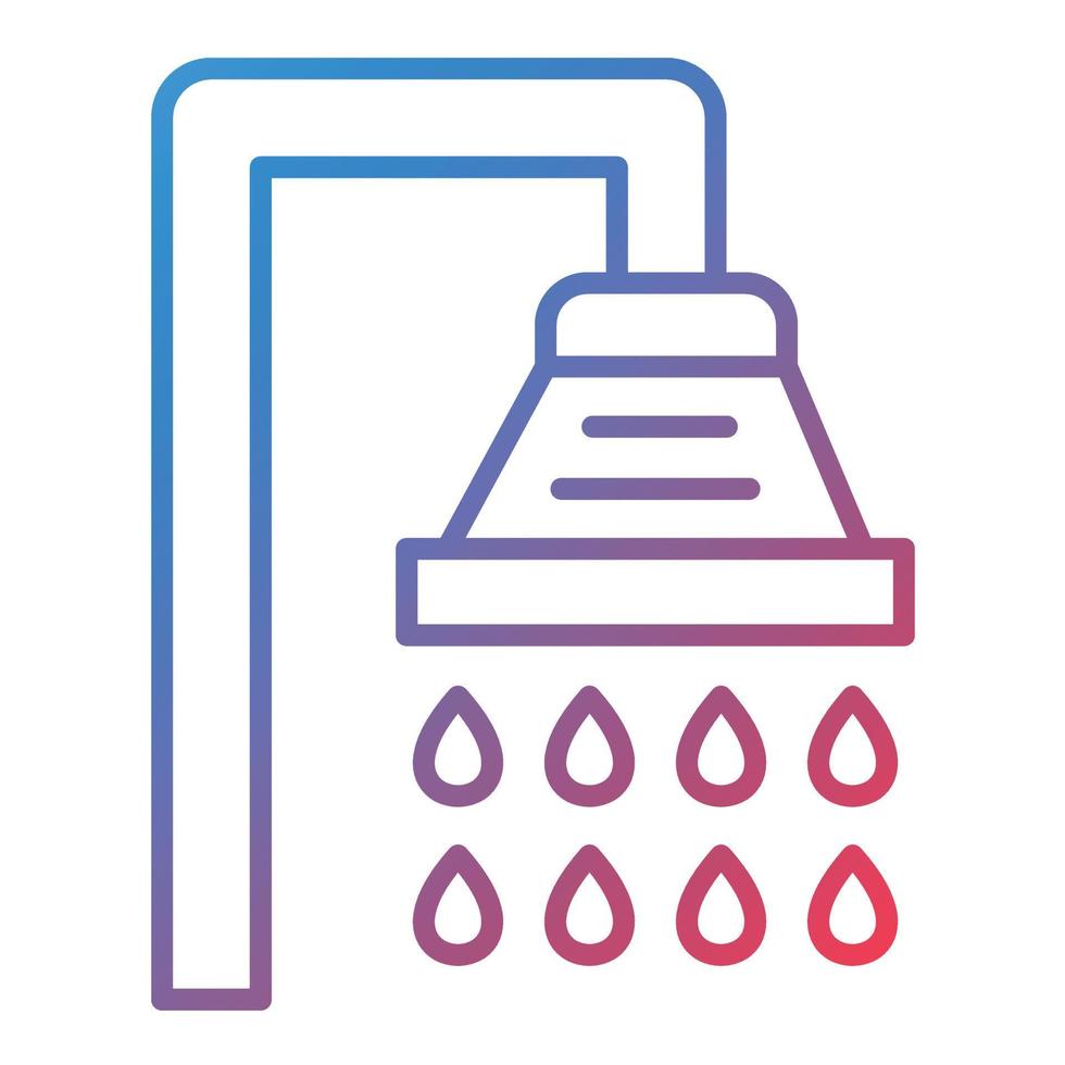 Shower Line Gradient Icon vector