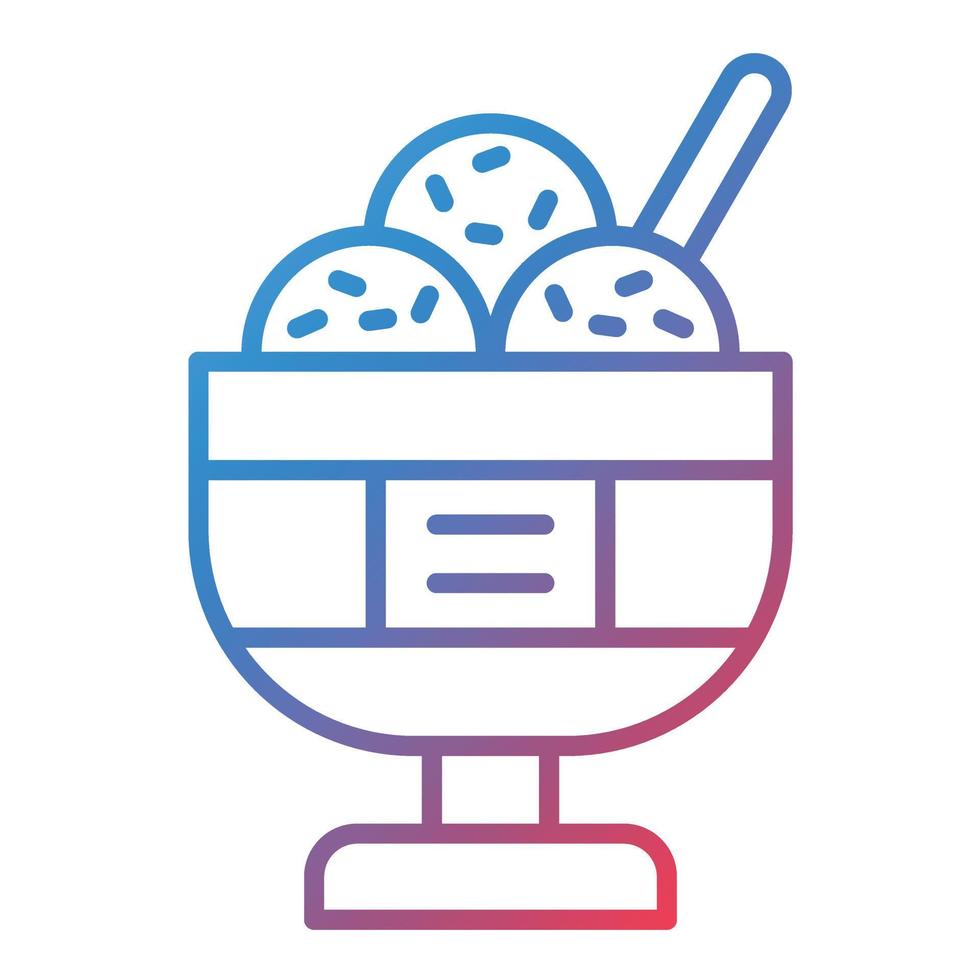 icono de gradiente de línea de helado vector