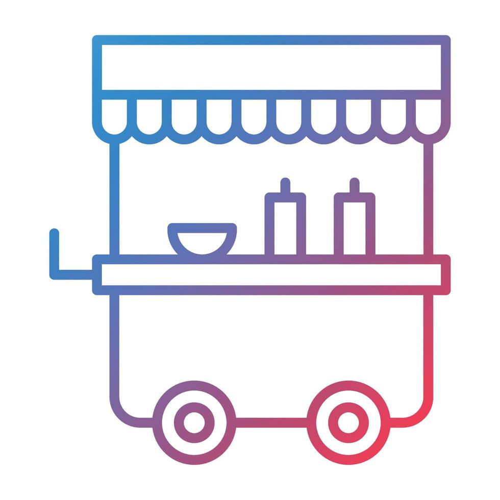Food Cart Line Gradient Icon vector