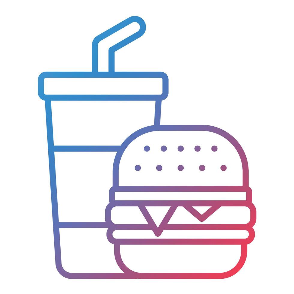 icono de gradiente de línea de comida rápida vector