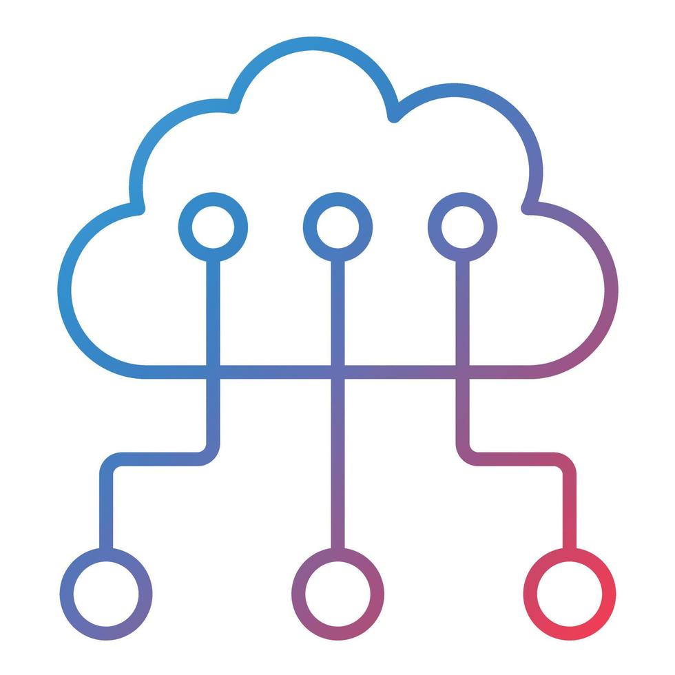 Cloud Networking Line Gradient Icon vector