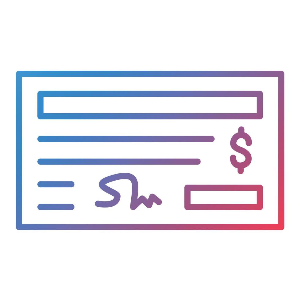 Cheque Payment Line Gradient Icon vector