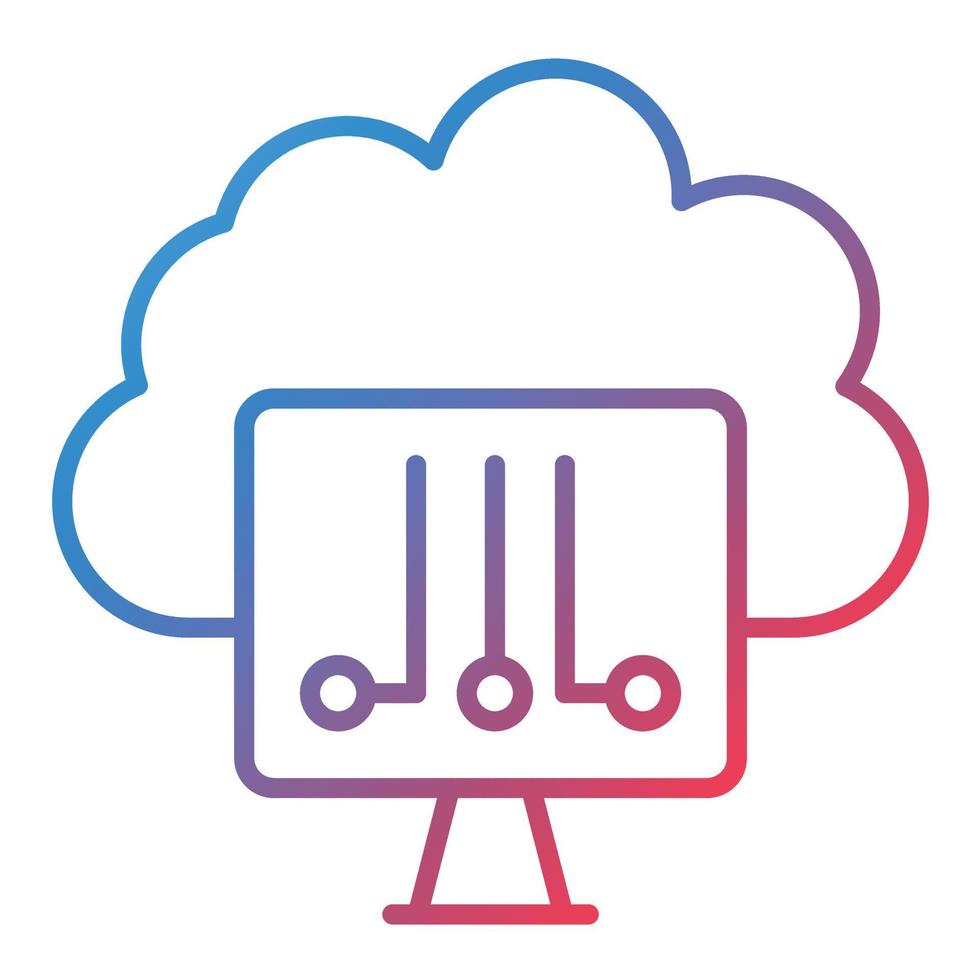 Cloud System Line Gradient Icon vector