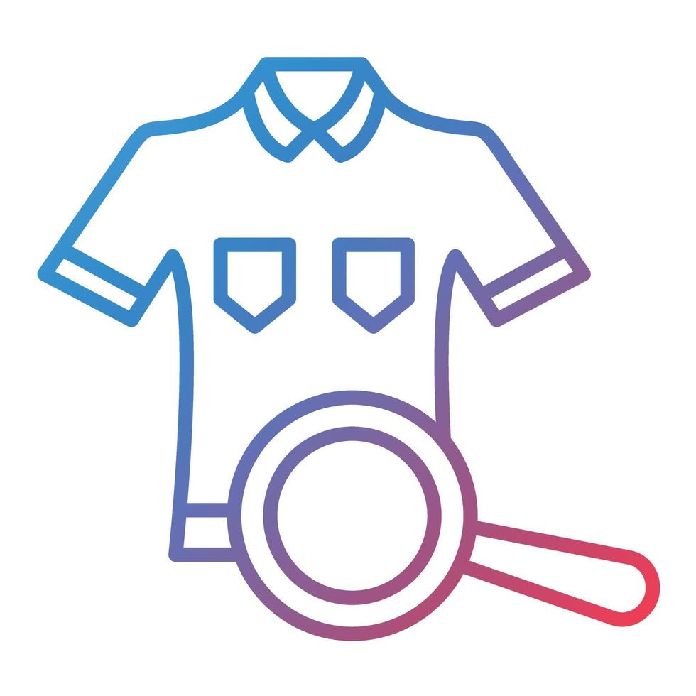 icono de gradiente de línea de ropa de búsqueda vector