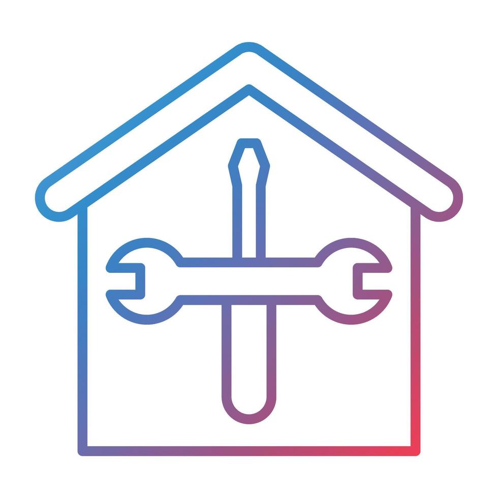 House Renovation Line Gradient Icon vector