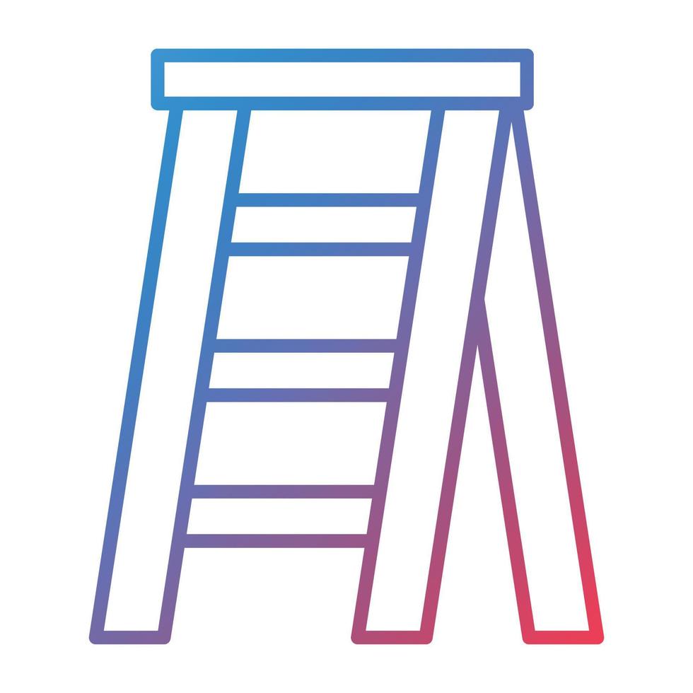 Stepladder Line Gradient Icon vector