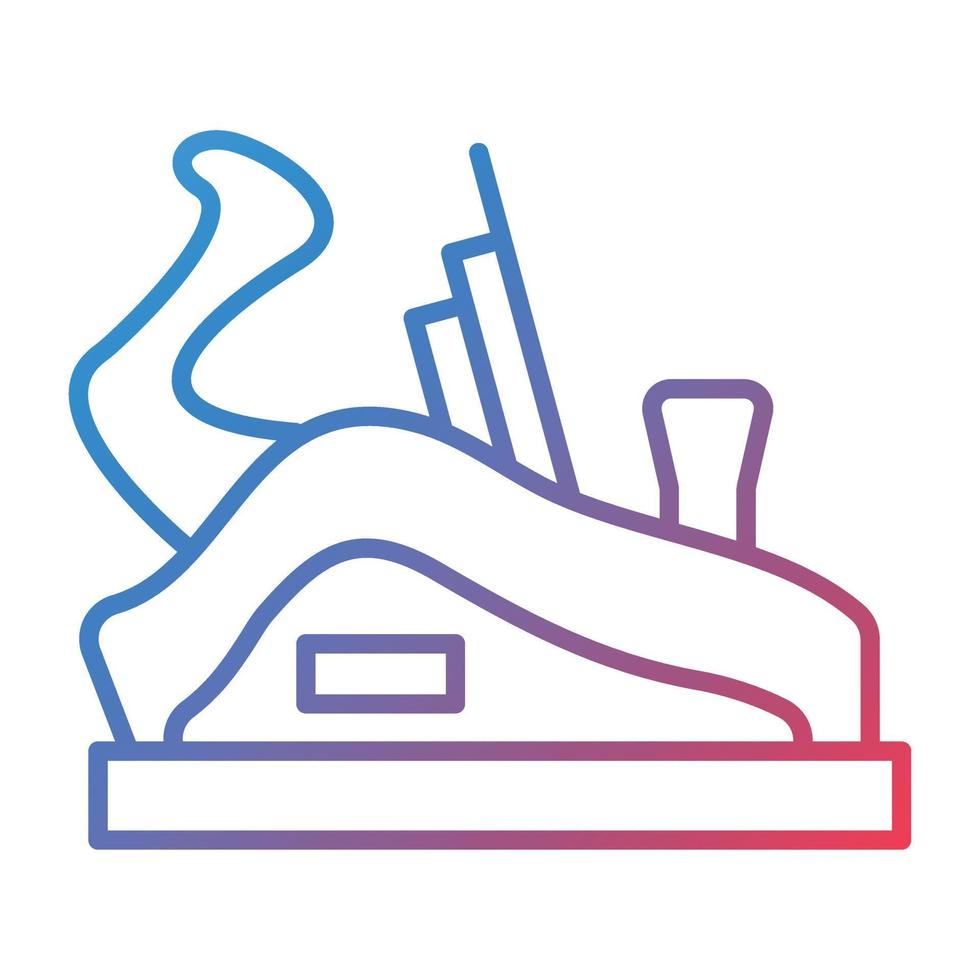 Plane Tool Line Gradient Icon vector
