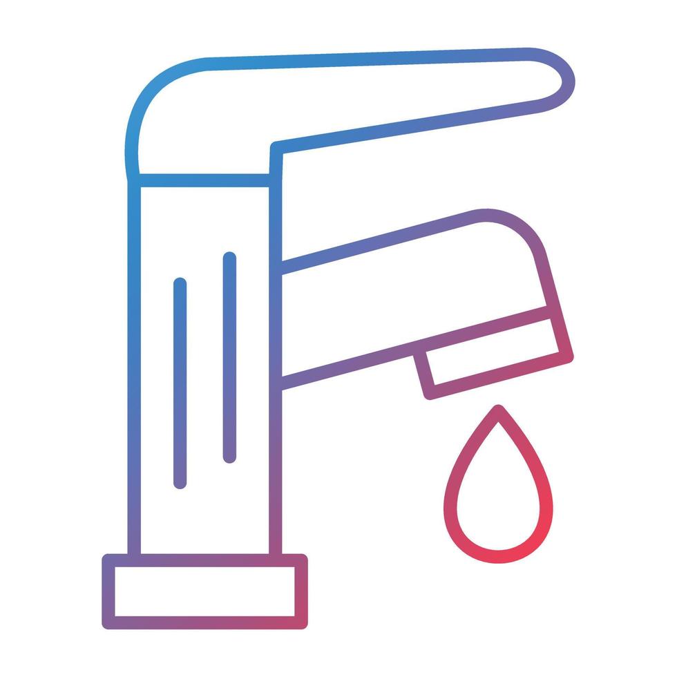 Faucet Line Gradient Icon vector