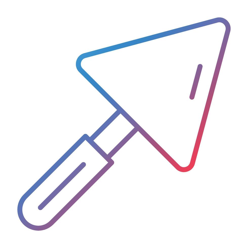 Plastering Trowel Line Gradient Icon vector