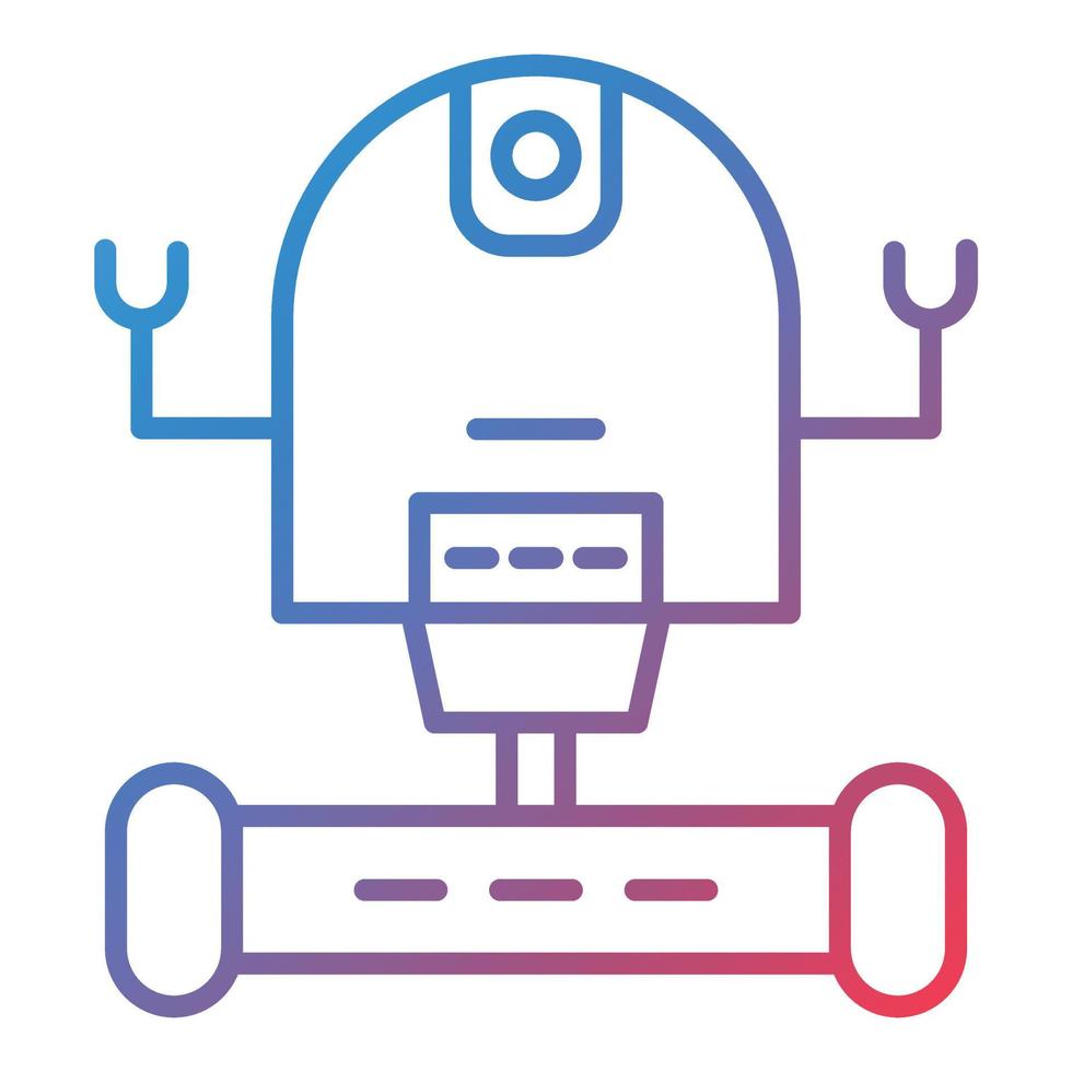 Space Robot Line Gradient Icon vector