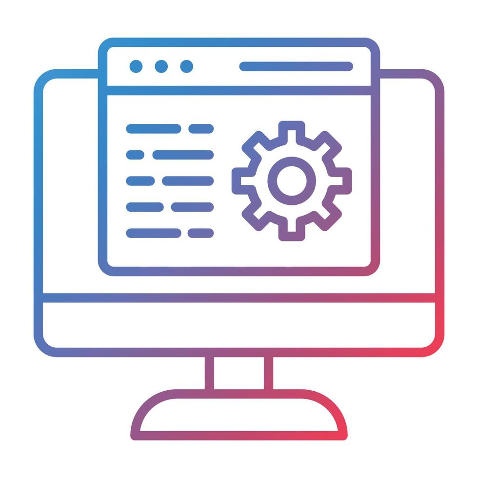 Web Maintenance Line Gradient Icon vector