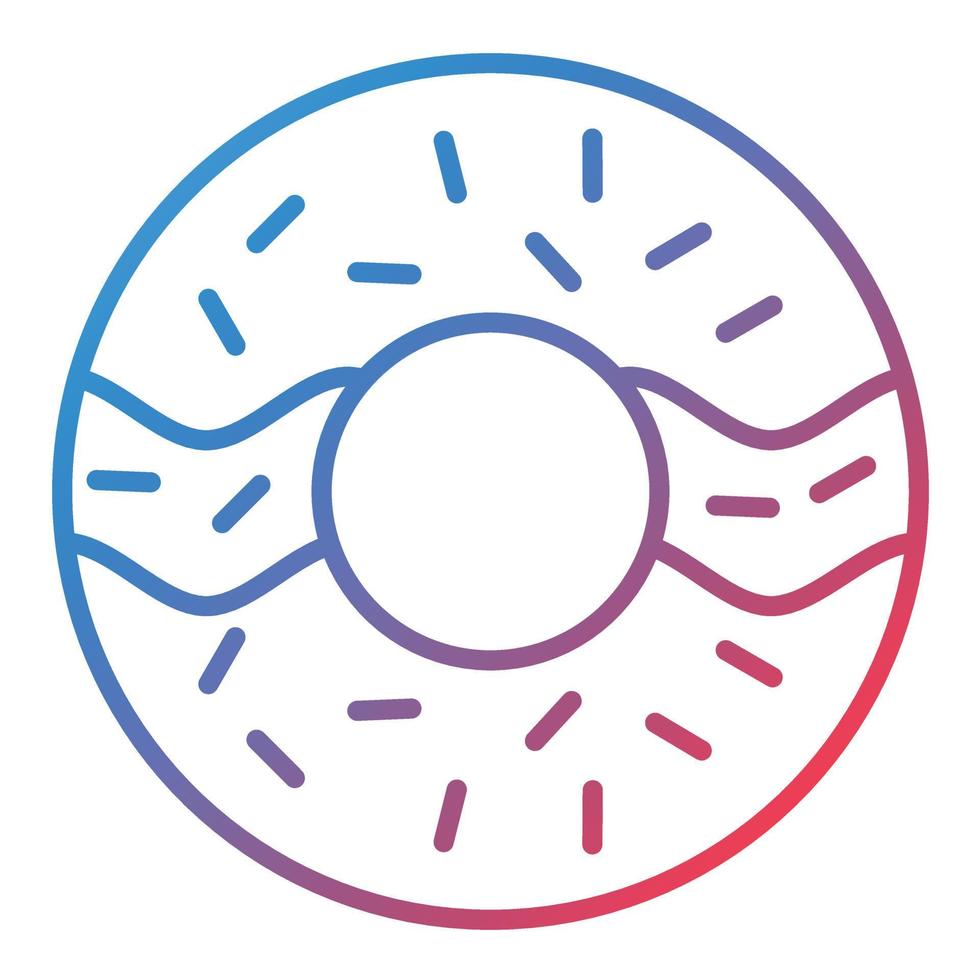 Donut Line Gradient Icon vector