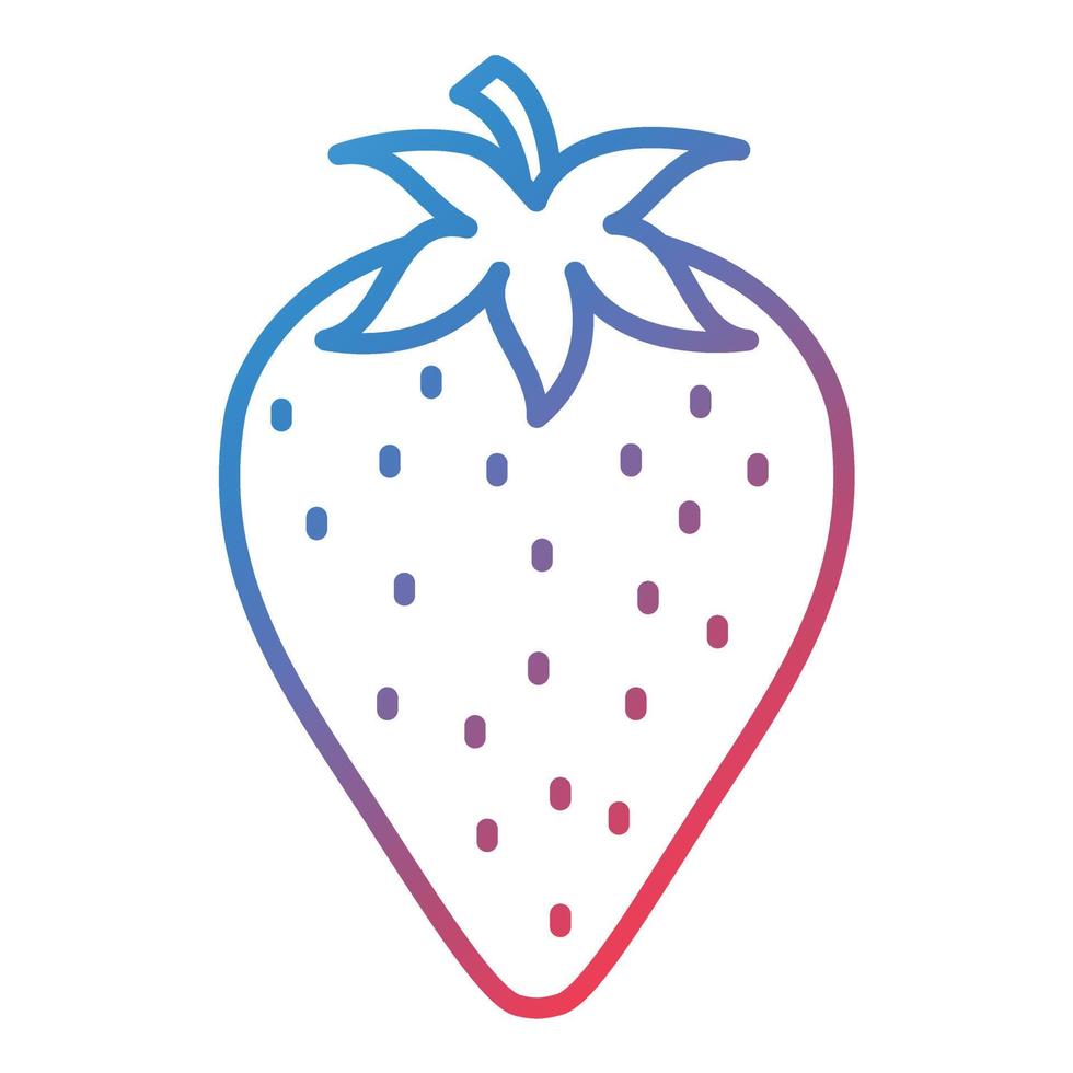 Strawberry Line Gradient Icon vector
