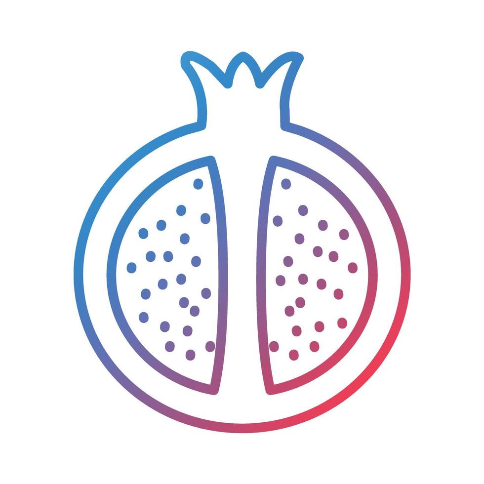 Pomegranate Line Gradient Icon vector