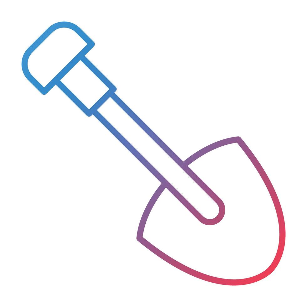 Shovel Line Gradient Icon vector