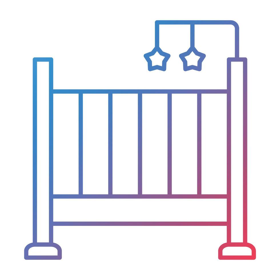 Crib Line Gradient Icon vector