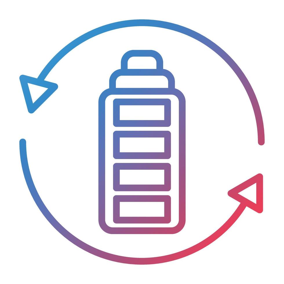 Battery Recycling Line Gradient Icon vector