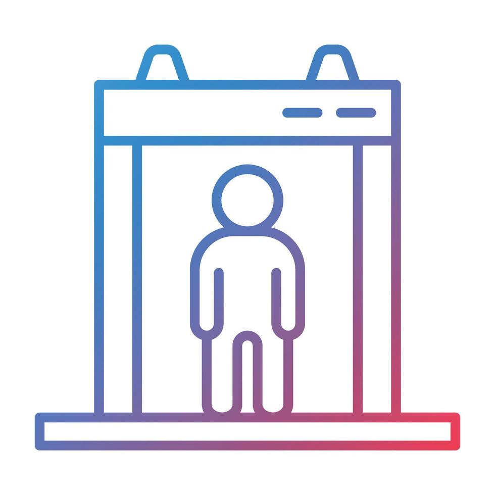 Body Scanner Line Gradient Icon vector