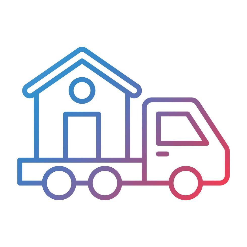 House Relocation Line Gradient Icon vector