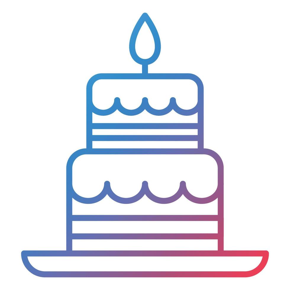 Two Layered Cake Line Gradient Icon vector