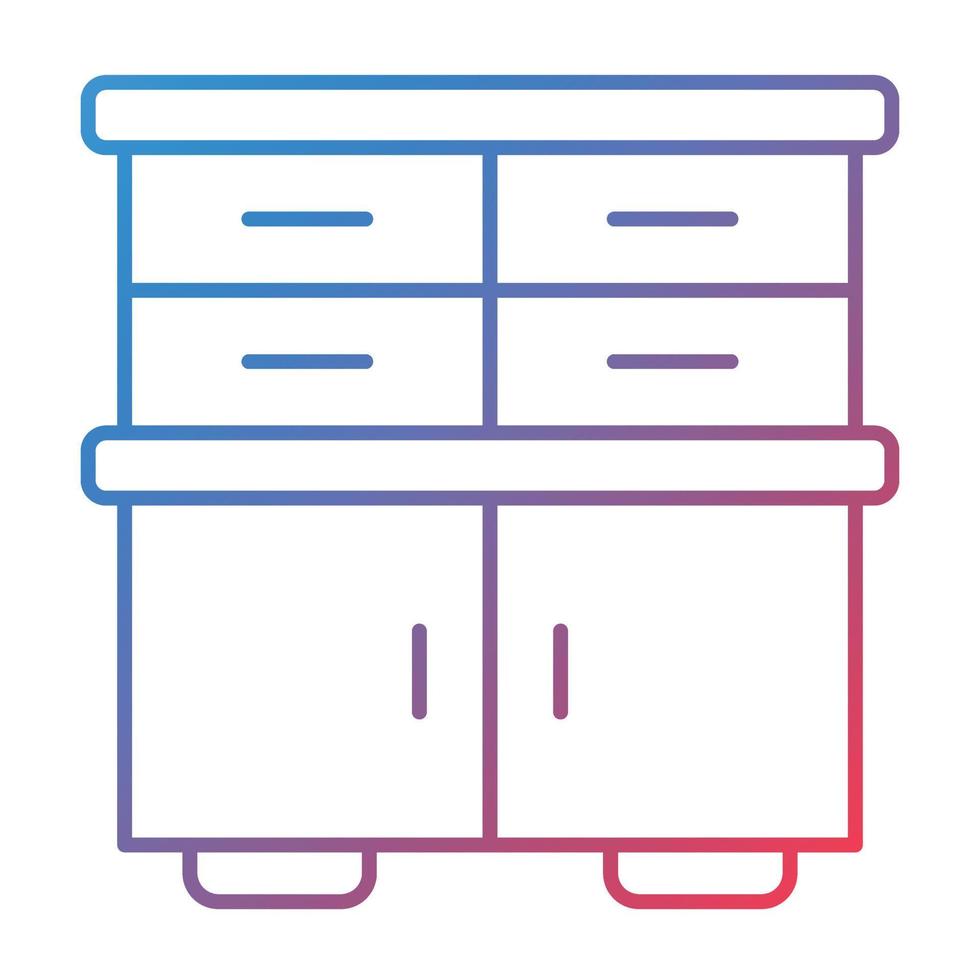 Cabinet Line Gradient Icon vector