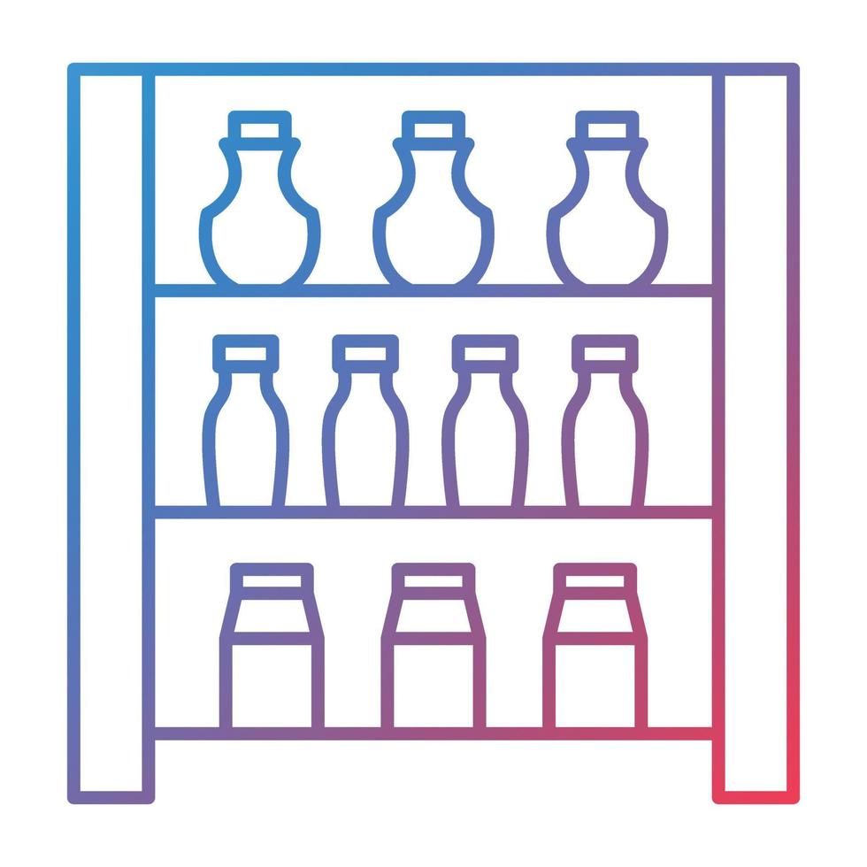 Shelves Line Gradient Icon vector