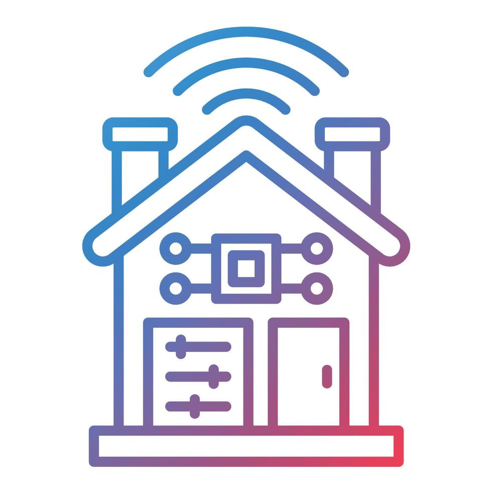 Home Control Line Gradient Icon vector