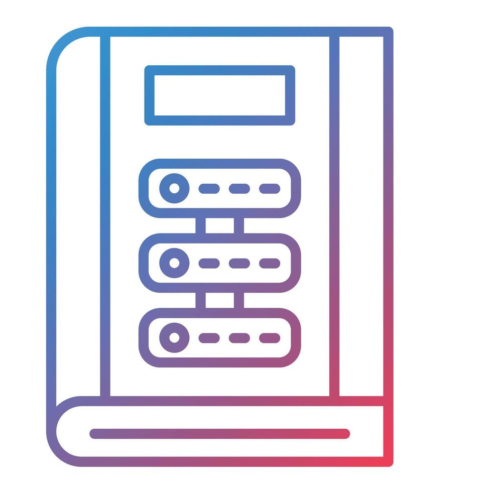 Library Database Line Gradient Icon vector