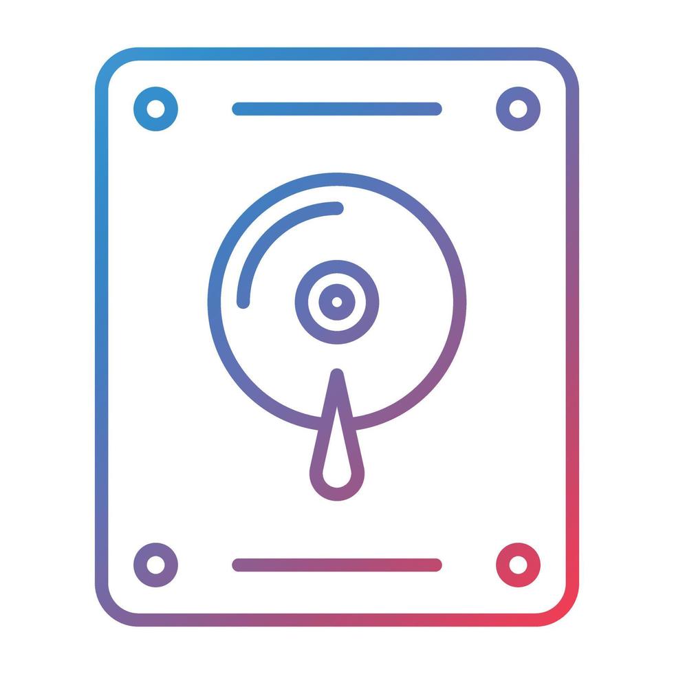 Hard Disk Line Gradient Icon vector