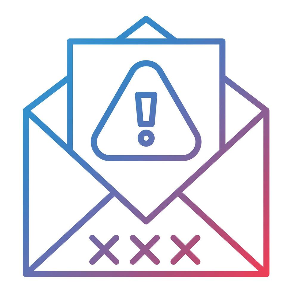Spam Email Line Gradient Icon vector