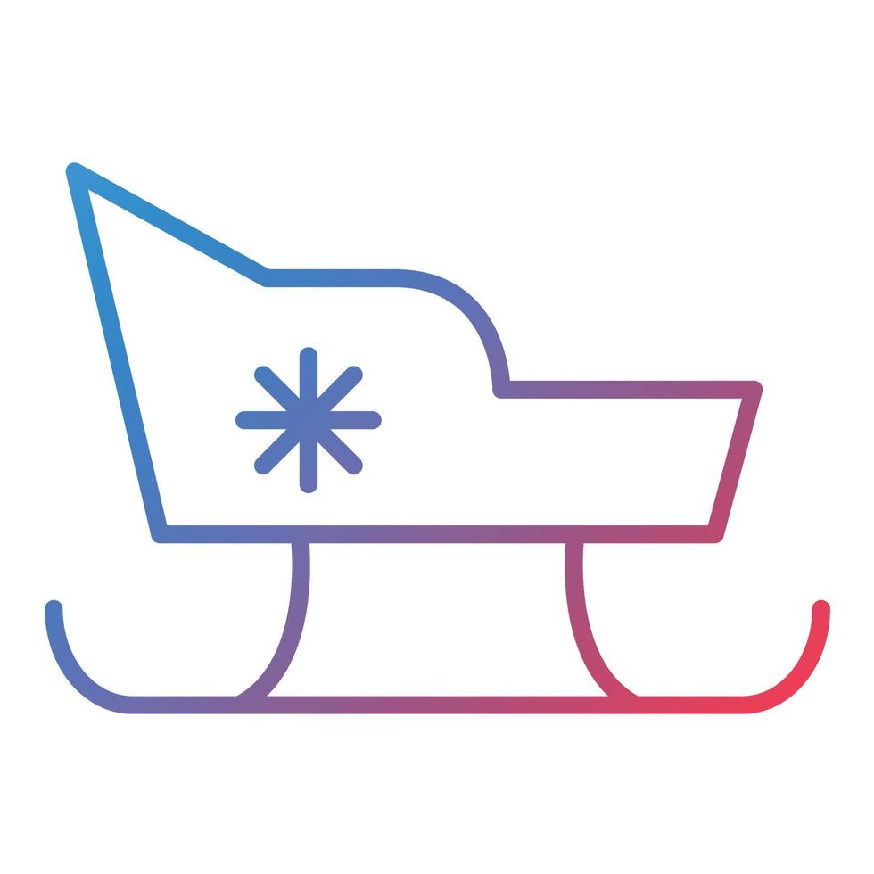 Sledge Line Gradient Icon vector