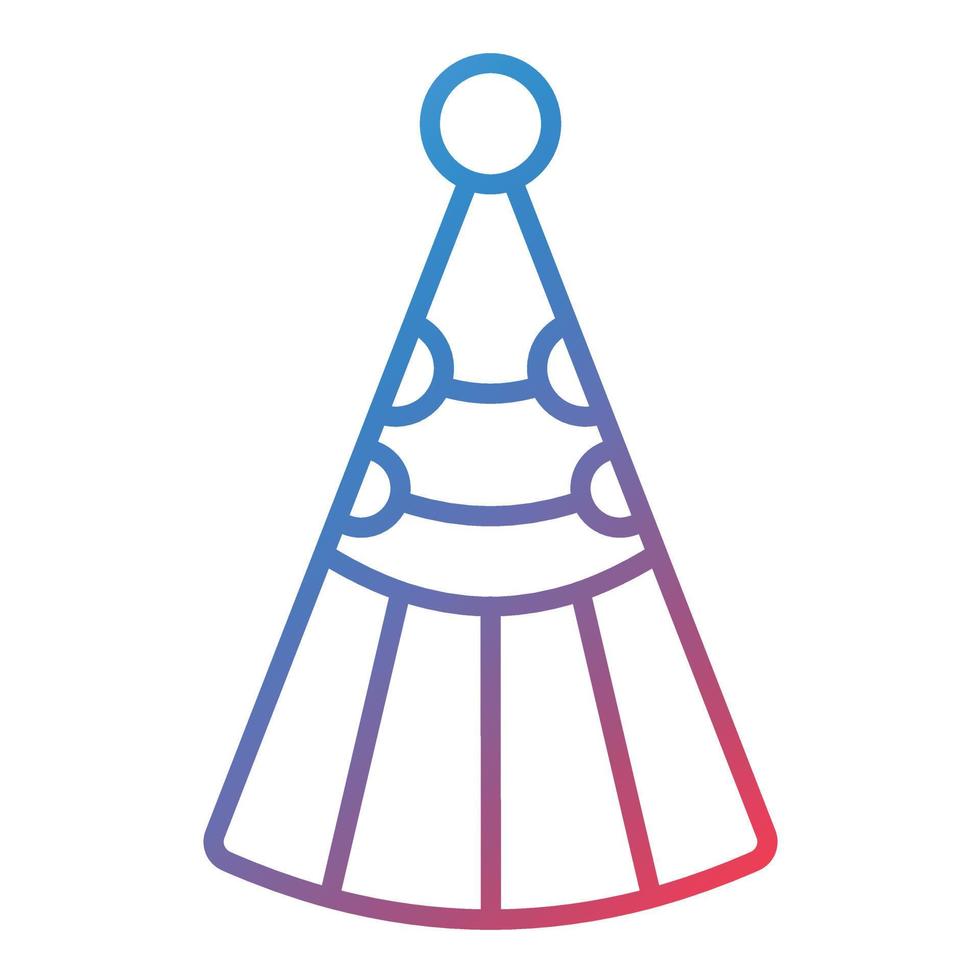 Party Hat Line Gradient Icon vector