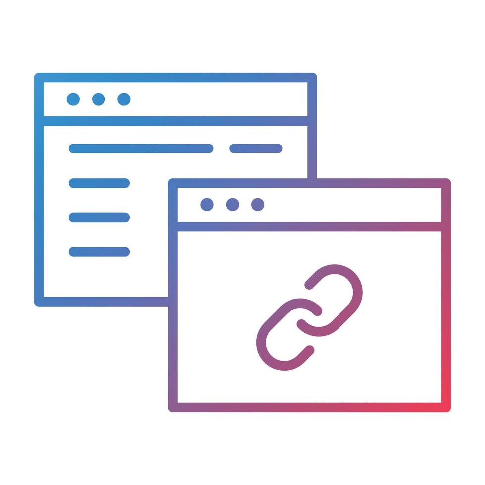 Backlink Line Gradient Icon vector