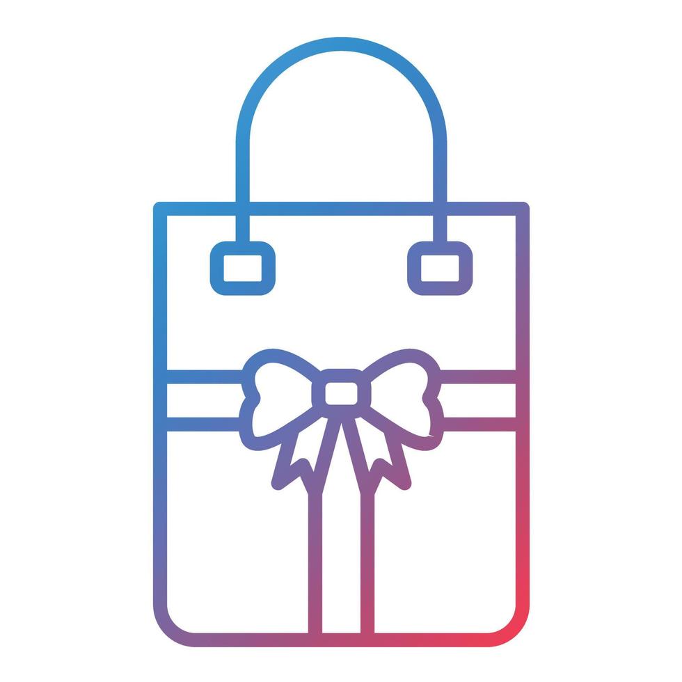 icono de gradiente de línea de bolsa de regalo vector