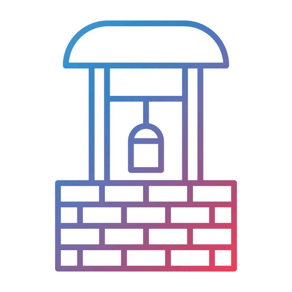 Well Line Gradient Icon vector