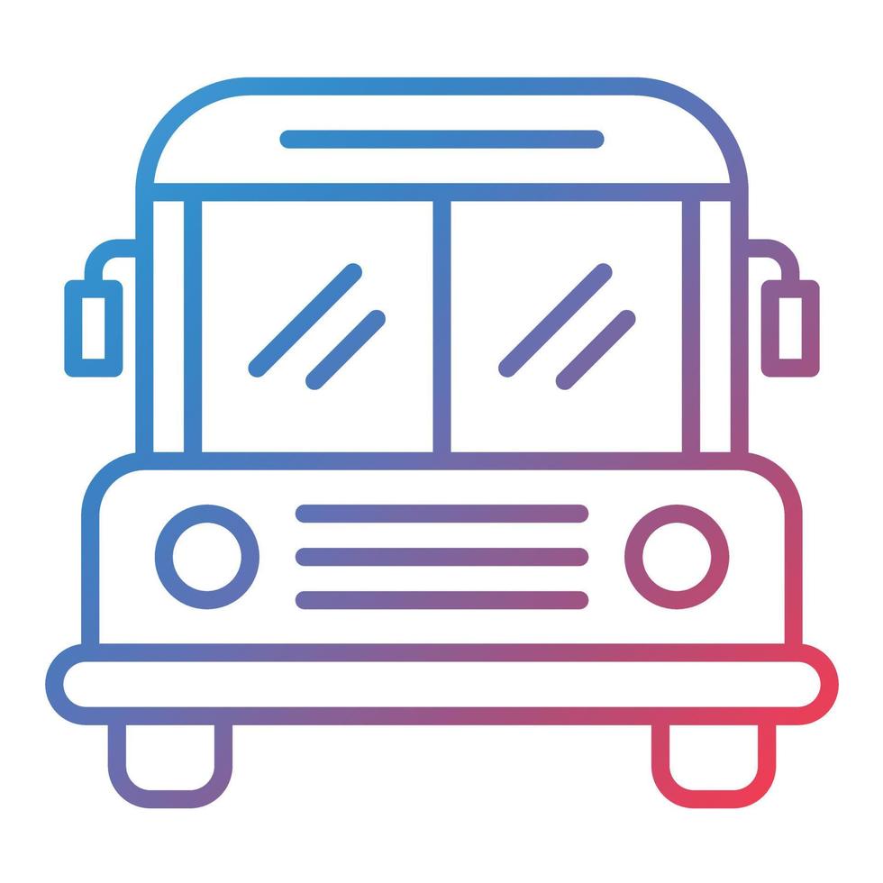 icono de gradiente de línea de autobús vector