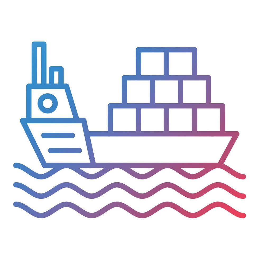 Cargo Ship Line Gradient Icon vector