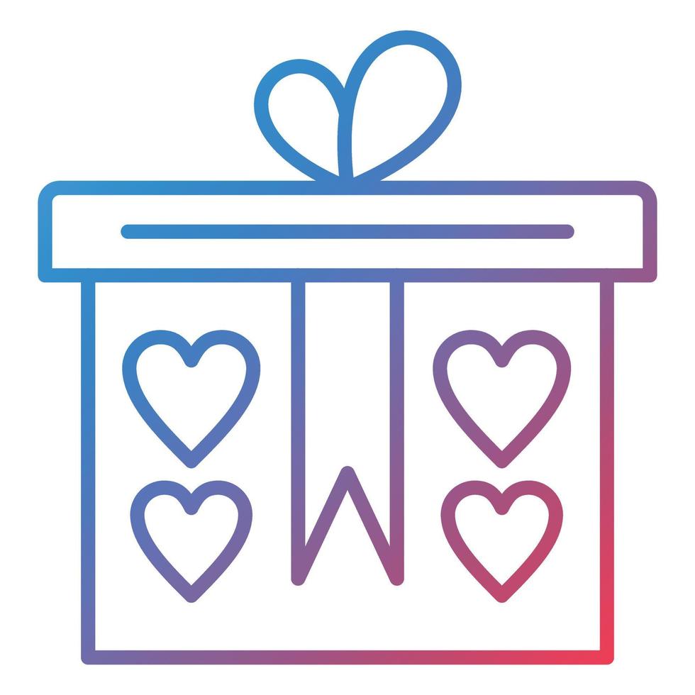 Gift Box Line Gradient Icon vector