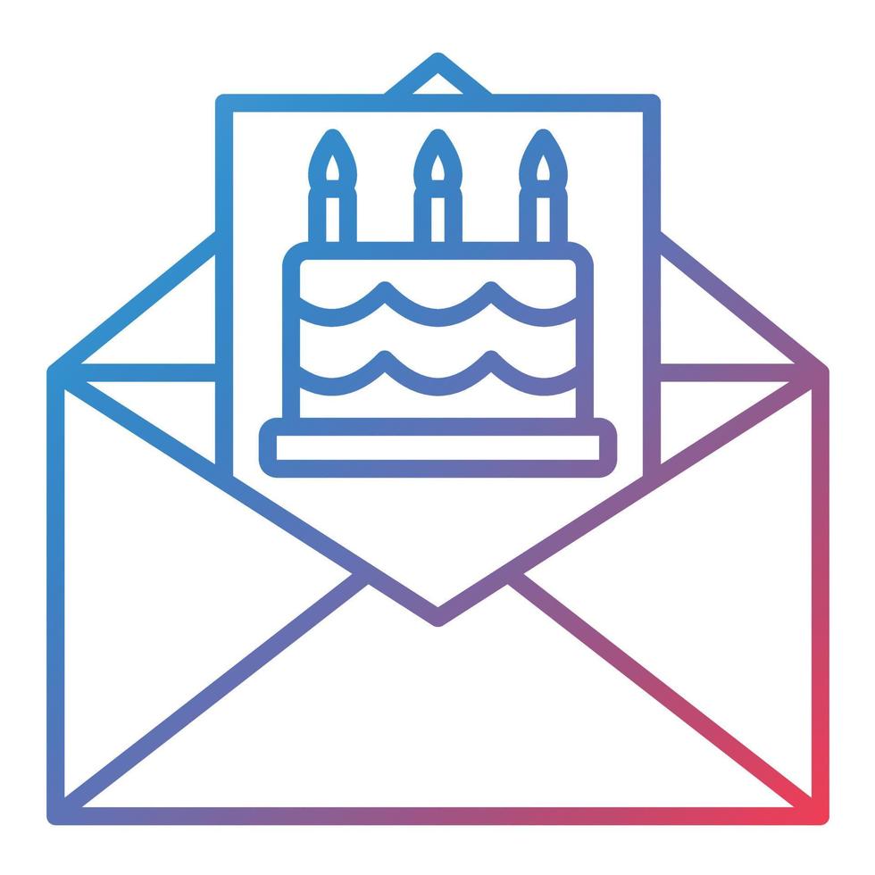 Birthday Invite Line Gradient Icon vector