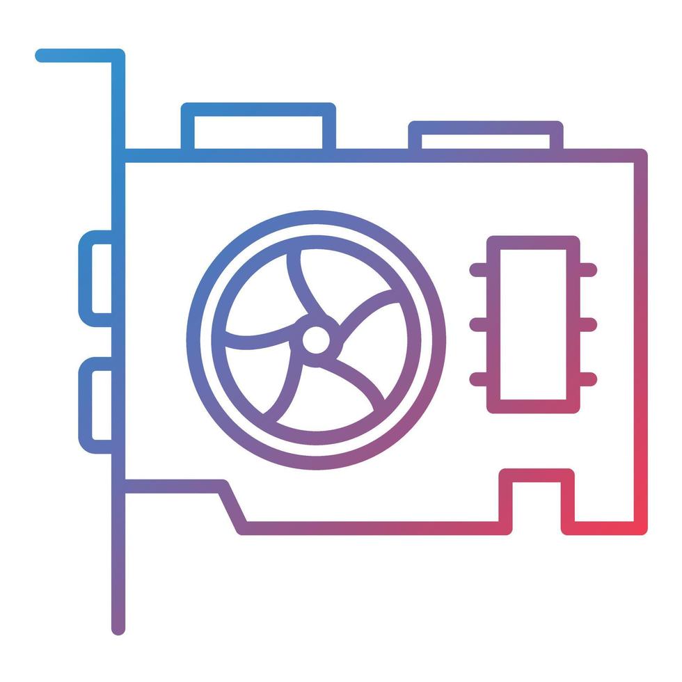 Vga Card Line Gradient Icon vector