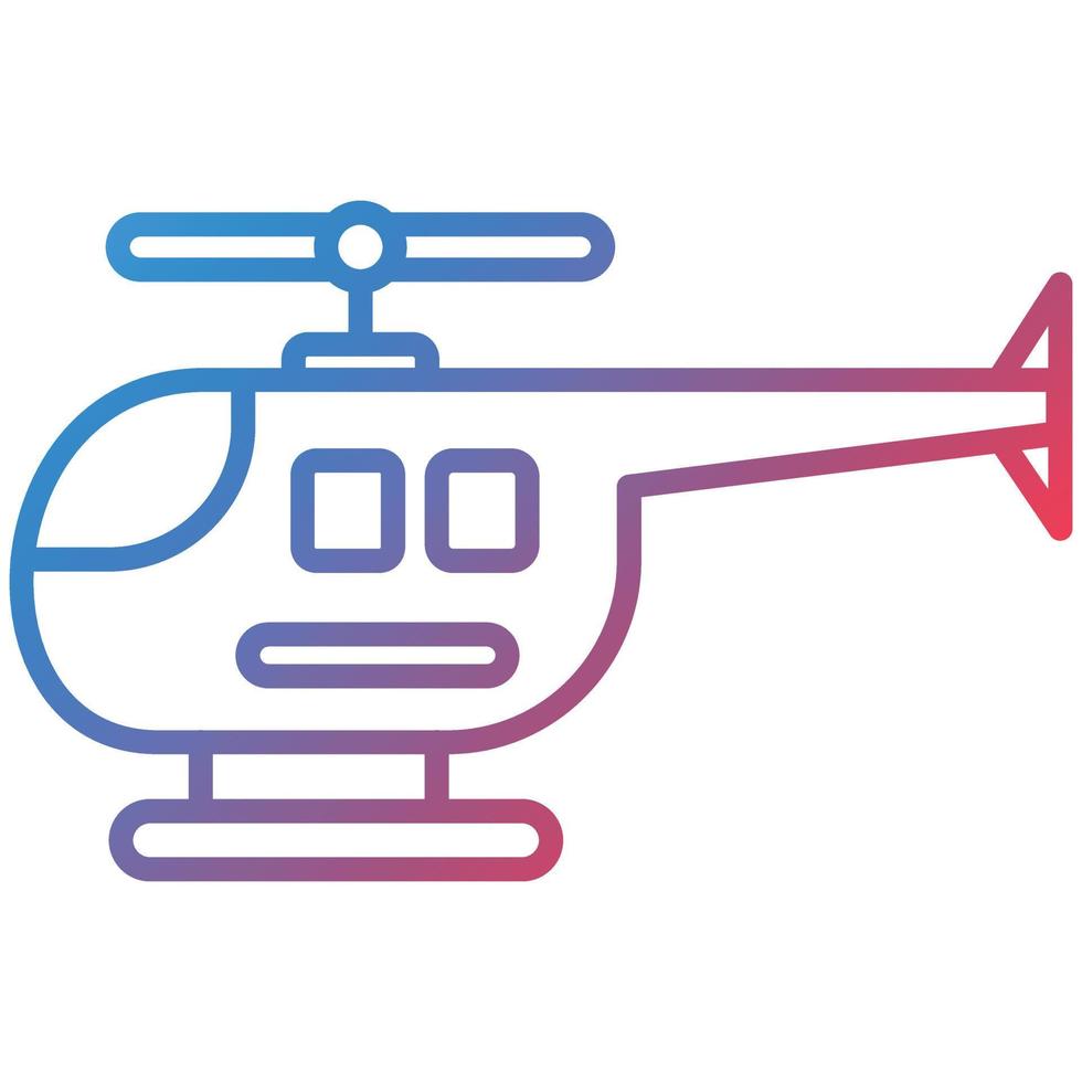 Helicopter Line Gradient Icon vector