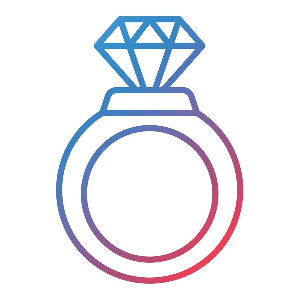 icono de gradiente de línea de anillo de diamante vector