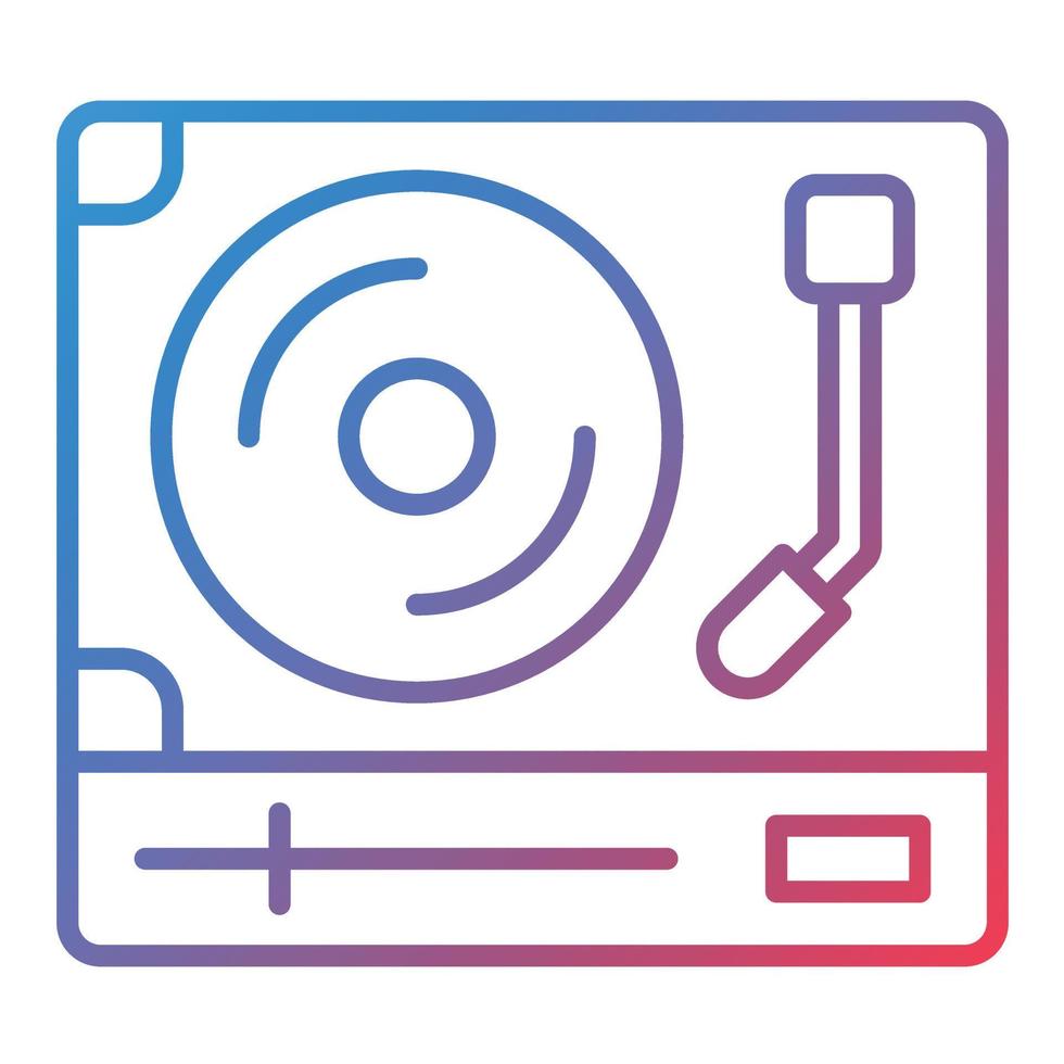 Turntable Line Gradient Icon vector