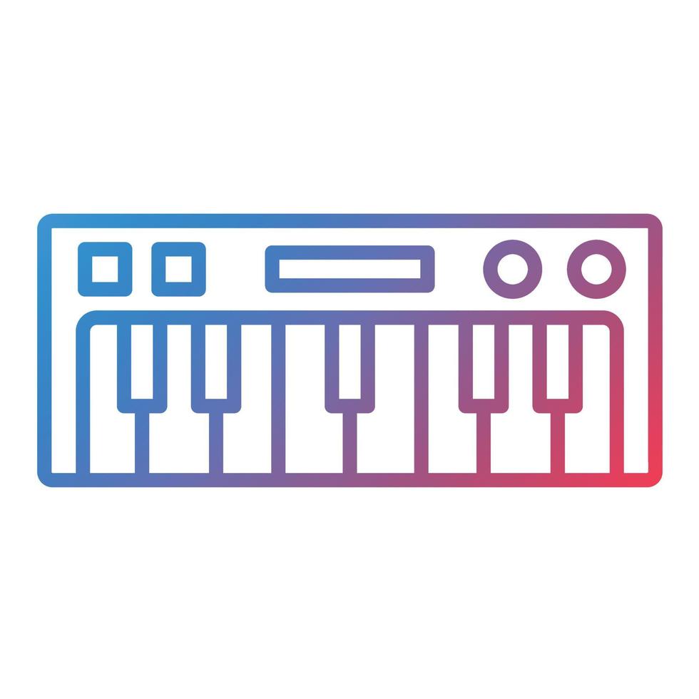 icono de degradado de línea de teclado de piano vector