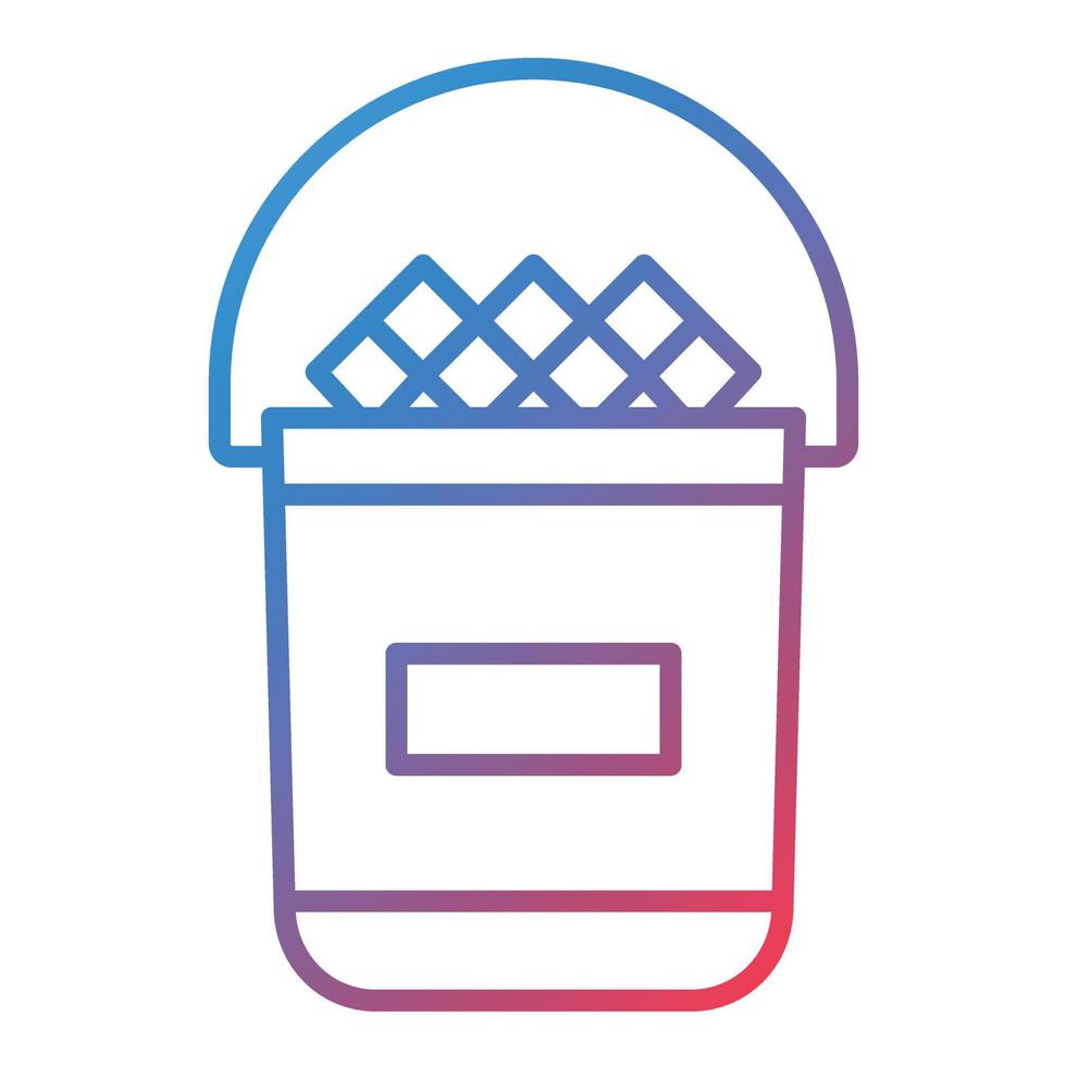 Ice Bucket Line Gradient Icon vector