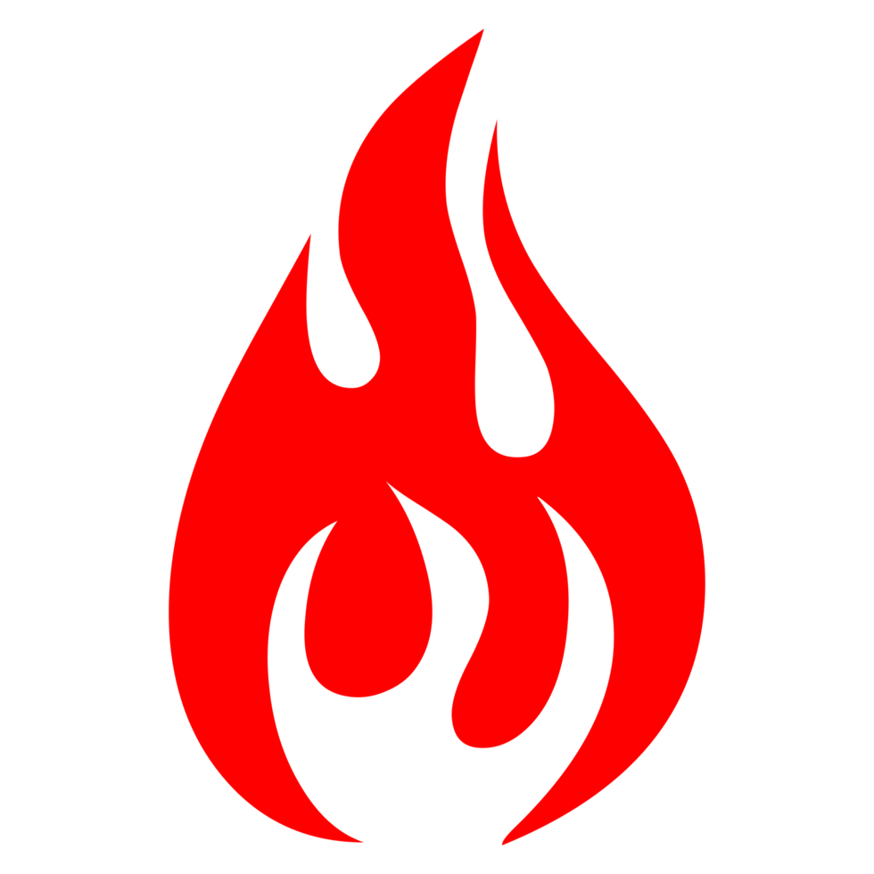 Hand drawn flame silhouette on Transparent Background png