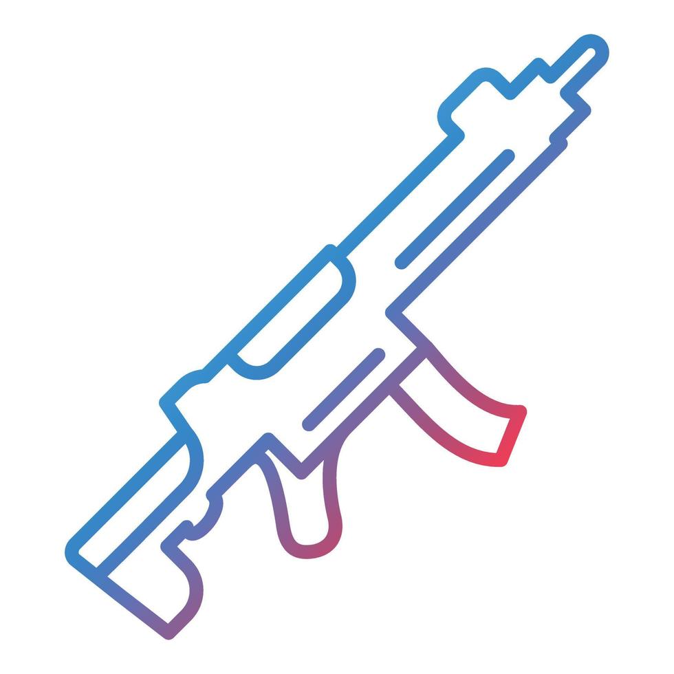 Machine Gun Line Gradient Icon vector